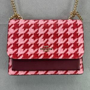 Coach Klare Crossbody Houndstooth Print Pink/Red CJ625